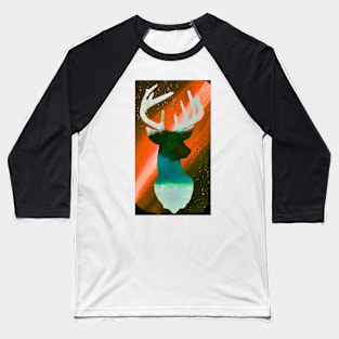 Meteor Shower Stag Deer Baseball T-Shirt